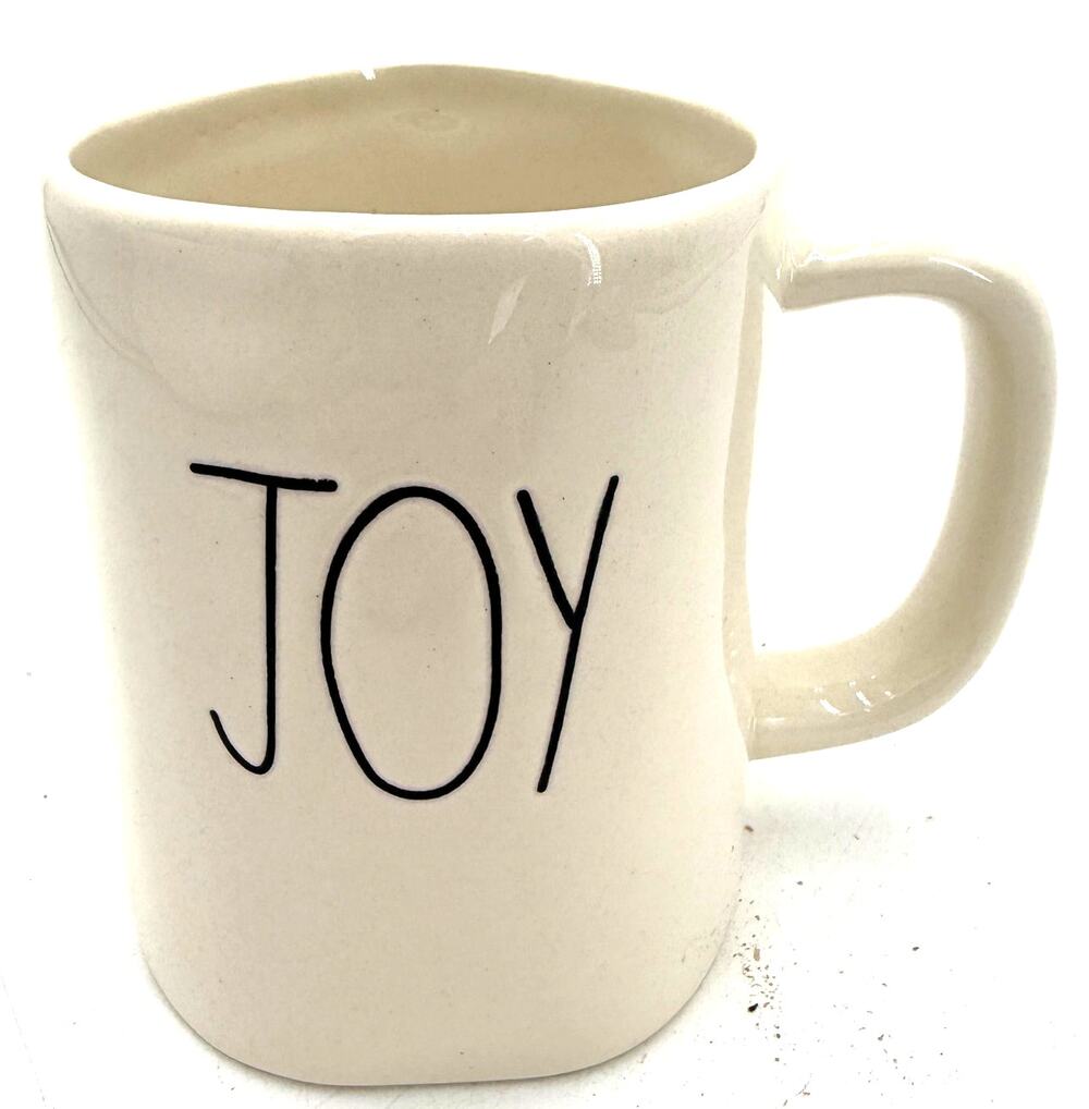 Rae Dunn White & Black JOY Ceramic Mug